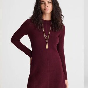 Brooks Brothers maroon knitted Mini Dress, size XS, above knee.